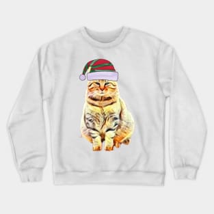 Merry Christmas 2021, Cat with a hat, Christmas gift Crewneck Sweatshirt